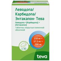Леводопа+Карбидопа+Энтакапон-Тева таблетки п/о плен. 150мг+37,5мг+200мг 30шт