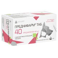 Преднифарм Таб таблетки для животных массой от 20кг 40мг 10шт Преднифарм Таб таблетки для животных массой от 20кг 40мг 10шт