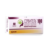 Сервитель таблетки, покрытые пленочной оболочкой 100мг 60шт Сервитель таблетки, покрытые пленочной оболочкой 100мг 60шт