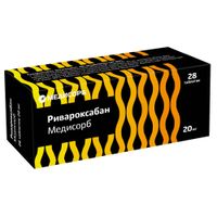 Ривароксабан Медисорб таблетки, покрытые пленочной оболочкой 20мг 28шт Ривароксабан Медисорб таблетки, покрытые пленочной оболочкой 20мг 28шт