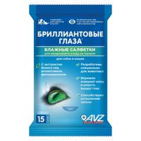 Салфетки влажные для собак и кошек Бриллиантовые глаза 15шт