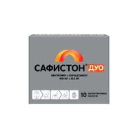 Сафистон Дуо таблетки, диспергируемые в полости рта 400мг+325мг 10шт Сафистон Дуо таблетки, диспергируемые в полости рта 400мг+325мг 10шт