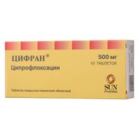 Цифран таблетки п/о плен. 500мг 10шт Цифран таблетки п/о плен. 500мг 10шт