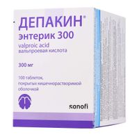 Депакин Энтерик 300 таблетки кишечнорастворимые п/о 300мг 100шт