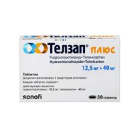 Телзап Плюс таблетки 12,5мг+40мг 30шт Телзап Плюс таблетки 12,5мг+40мг 30шт