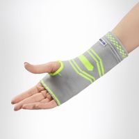 Повязка-фиксатор на лучезапястный сустав с силиконовыми вставками SportSupport Интерлин SB Р01, серая, р.M