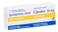 Ципралекс таблетки п/о плен. 10мг 28шт
