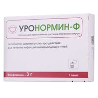 Уронормин-Ф порошок для приг. раствора для приема внутрь пак. 3000мг 8г Уронормин-Ф порошок для приг. раствора для приема внутрь пак. 3000мг 8г