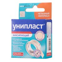 Лейкопластырь фиксирующий нетканый Унипласт 1,25x500см Лейкопластырь фиксирующий нетканый Унипласт 1,25x500см