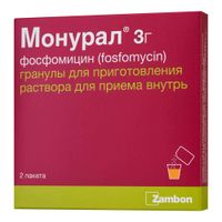Монурал гранулы для приготовления раствора для приема внутрь 3000мг 2шт Монурал гранулы для приготовления раствора для приема внутрь 3000мг 2шт