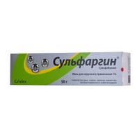 Сульфаргин мазь для наружного применения 1% 50г Сульфаргин мазь для наружного применения 1% 50г