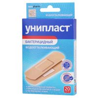 Пластырь бактерицидный влагостойкий Унипласт 1,9х7,2см 20шт Пластырь бактерицидный влагостойкий Унипласт 1,9х7,2см 20шт