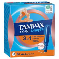 Тампоны гигиенические с аппликатором Super Plus Compak Pearl Tampax/Тампакс 16шт миниатюра фото №2 Тампоны гигиенические с аппликатором Super Plus Compak Pearl Tampax/Тампакс 16шт миниатюра фото №2