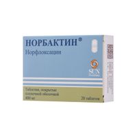 Норбактин таблетки п/о плен. 400мг 20шт Норбактин таблетки п/о плен. 400мг 20шт