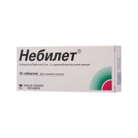 Небилет таблетки 5мг 14шт Небилет таблетки 5мг 14шт