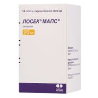 Лосек Мапс таблетки п/о плен. 20мг 14шт Лосек Мапс таблетки п/о плен. 20мг 14шт