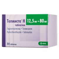 Телмиста Н таблетки 12,5мг+80мг 84шт Телмиста Н таблетки 12,5мг+80мг 84шт
