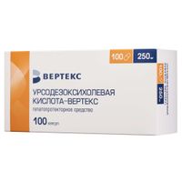 Урсодезоксихолевая кислота-Вертекс капсулы 250мг 100шт Урсодезоксихолевая кислота-Вертекс капсулы 250мг 100шт