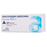 Моксонидин Авексима таблетки п/о плен. 0,2мг 30шт Моксонидин Авексима таблетки п/о плен. 0,2мг 30шт