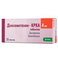Дексаметазон-КРКА таблетки 4мг 20шт Дексаметазон-КРКА таблетки 4мг 20шт