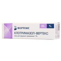 Клотримазол-Вертекс мазь для наружного применения 1% 20г Клотримазол-Вертекс мазь для наружного применения 1% 20г