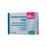 Левофлоксацин-КРКА таблетки п/о плен. 500мг 10шт Левофлоксацин-КРКА таблетки п/о плен. 500мг 10шт