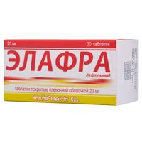 Элафра таблетки п/о плен. 20мг 30шт Элафра таблетки п/о плен. 20мг 30шт