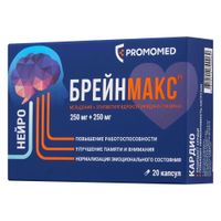 Брейнмакс капсулы 250мг+250мг 20шт Брейнмакс капсулы 250мг+250мг 20шт