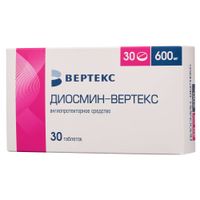 Диосмин-Вертекс таблетки п/о плен. 600мг 30шт Диосмин-Вертекс таблетки п/о плен. 600мг 30шт