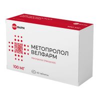 Метопролол Велфарм таблетки 100мг 60шт Метопролол Велфарм таблетки 100мг 60шт