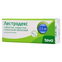 Лестродекс таблетки, покрытые пленочной оболочкой 2,5мг 30шт Лестродекс таблетки, покрытые пленочной оболочкой 2,5мг 30шт