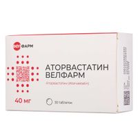Аторвастатин Велфарм таблетки п/о плен. 40мг 30шт Аторвастатин Велфарм таблетки п/о плен. 40мг 30шт