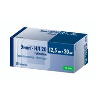 Энап-НЛ 20 таблетки 12,5мг+20мг 60шт