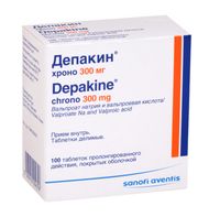 Депакин Хроно таблетки с пролонгированным высвобождением п/о плен. 300мг 100шт