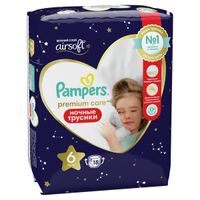 Подгузники-трусики детские одноразовые ночные 15+кг Premium Care Pampers/Памперс 18шт миниатюра фото №2