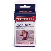 Пластырь бактерицидный на полимерной основе Мастер Юни Invisible 20 шт
