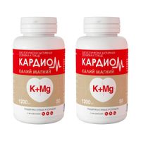 2Х КардиоМ Калий+Магний таблетки п/о 1200мг 50шт