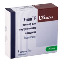 Энап Р раствор для в/в введ. 1,25мг/мл 1мл 5шт