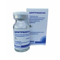 Цефтриаксон порошок для приг. раствора для в/в и в/м введ. фл. 1000мг