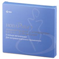 НоваРинг кольцо вагинальное 0,015мг+0,120мг/сутки 3шт+Аппликатор 3шт