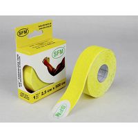 Тейп кинезиологическая на хлопковой основе в рулоне желтый SFM-Plaster 2,5см х 500см