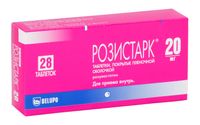 Розистарк таблетки, покрытые пленочной оболочкой 20мг 28шт Розистарк таблетки, покрытые пленочной оболочкой 20мг 28шт