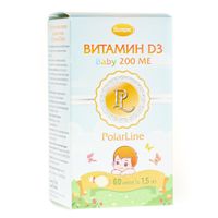 Витамин Д3 Baby жидкость для детей с 1,5 лет PolarLine/ПоларЛайн 200МЕ 0,55мл 60шт