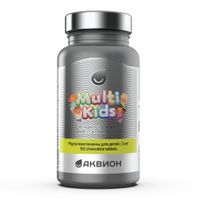 Мультивитамины вкус земляники для детей с 3 лет Аквион таблетки жевательные 1,85г 60шт