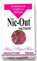 Фильтр-мундштук Nic-Out Slims Чистокур 30шт Фильтр-мундштук Nic-Out Slims Чистокур 30шт