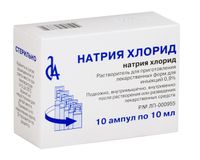 Натрия хлорид раствор для инъекций амп. полимер. 0,9% 10мл 10шт