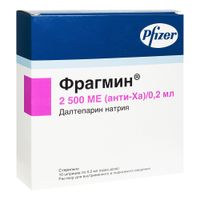 Фрагмин раствор для в/в и п/к введ. 2500анти-ХА МЕ/0,2мл шприц 10шт