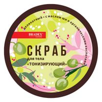 Скраб для тела тонизирующий деликатный с маслом ши и органическими кислотами Cosmetics Bradex/Брадекс 350г миниатюра фото №4