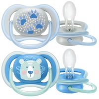 Соска-пустышка силиконовая ортодонтическая с футляром 6-18 мес. Ultra Air Philips Avent 2шт (SCF085/03)