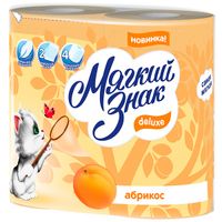 Бумага туалетная 2-х слойная ароматизированная Абрикос Deluxe Мягкий знак 4шт миниатюра фото №2